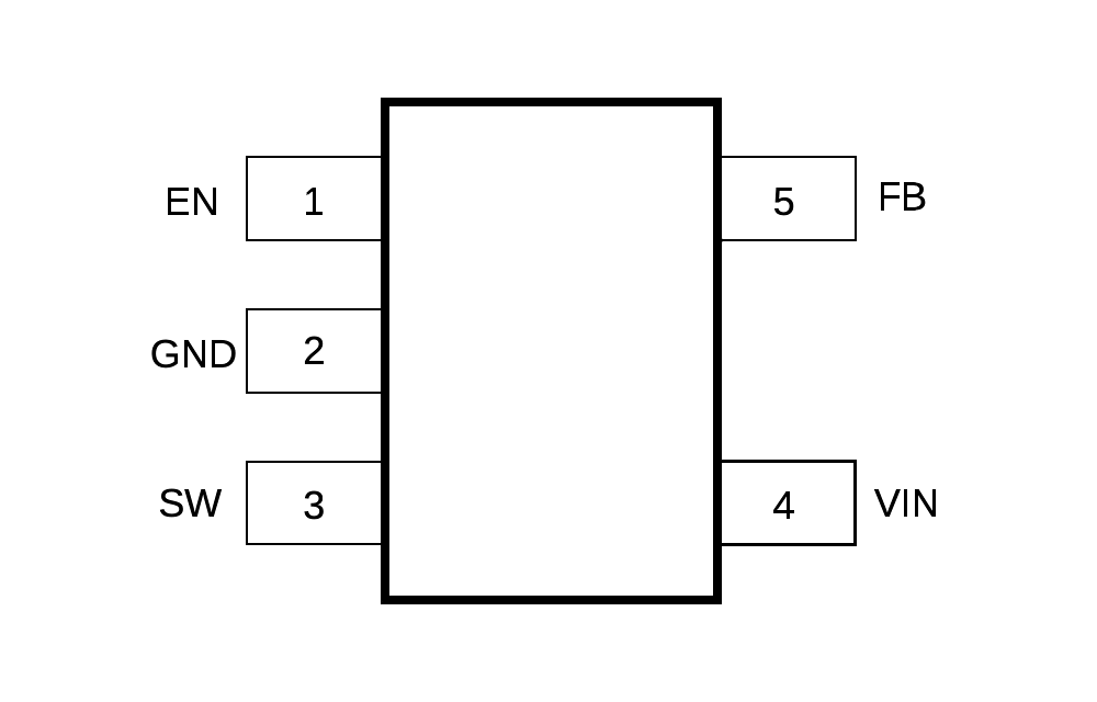 中華製のよくあるDCDCコンバーターICのピン配置
